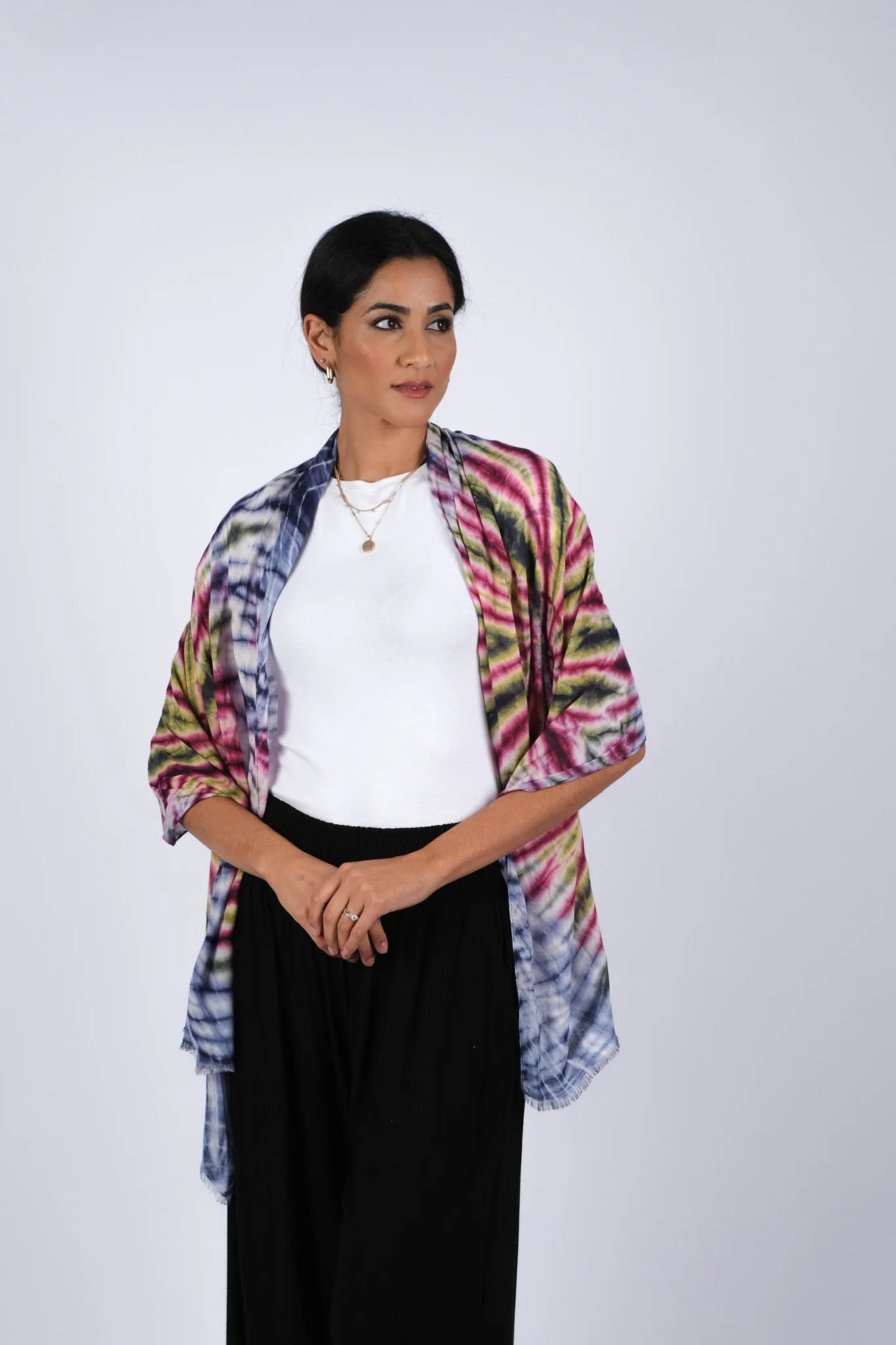 225095 Groovy Tie Dye Soft Viscose Scarves