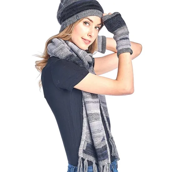 Charcoal Alpaca Colorado Fingerless Gloves