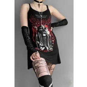 Children Of The Night Long Gloves | Fingerless Contrasting Motif Nylon