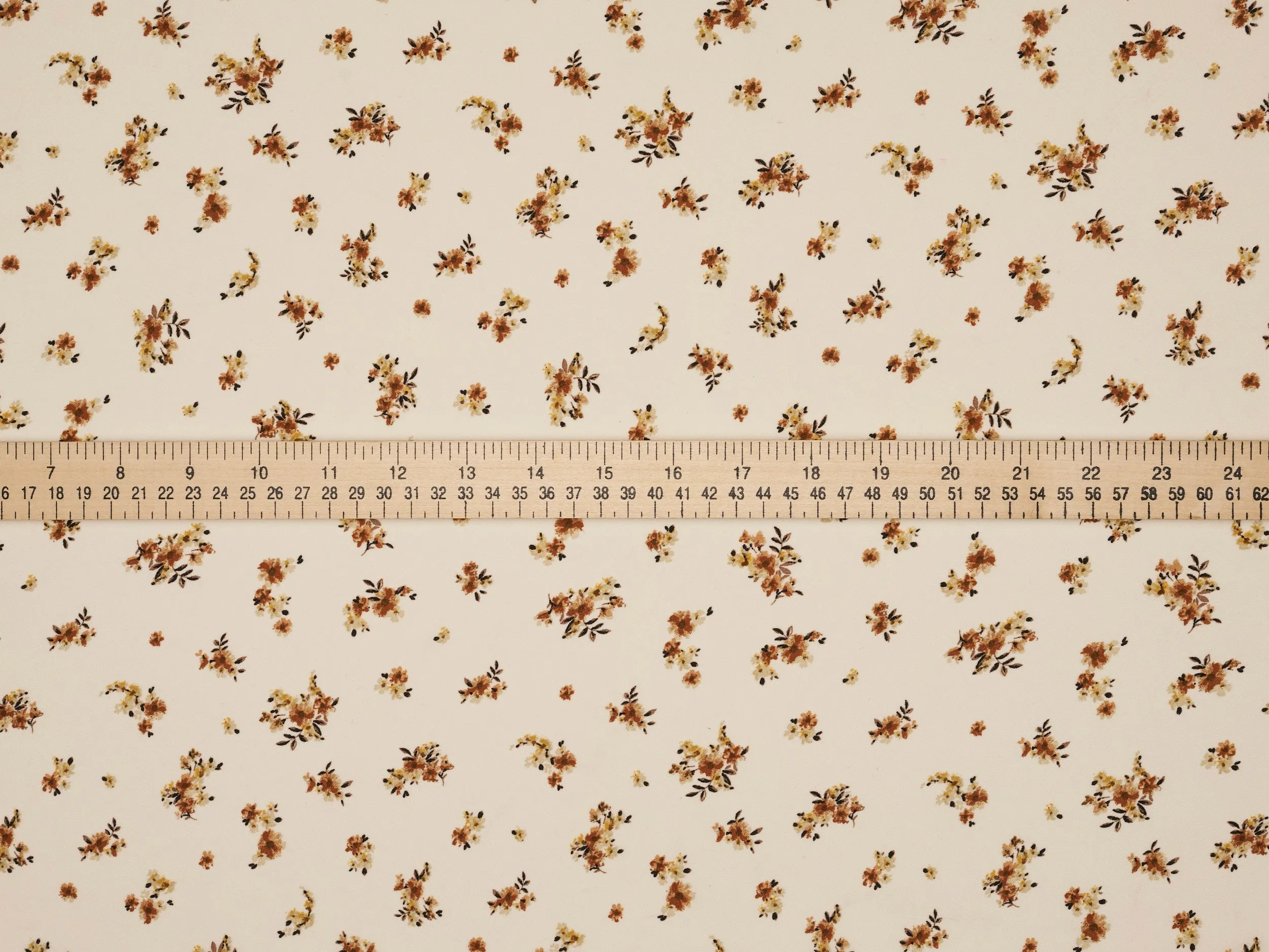 Dainty brown and yellow roses   pattern - georgette  fabric by the yard -