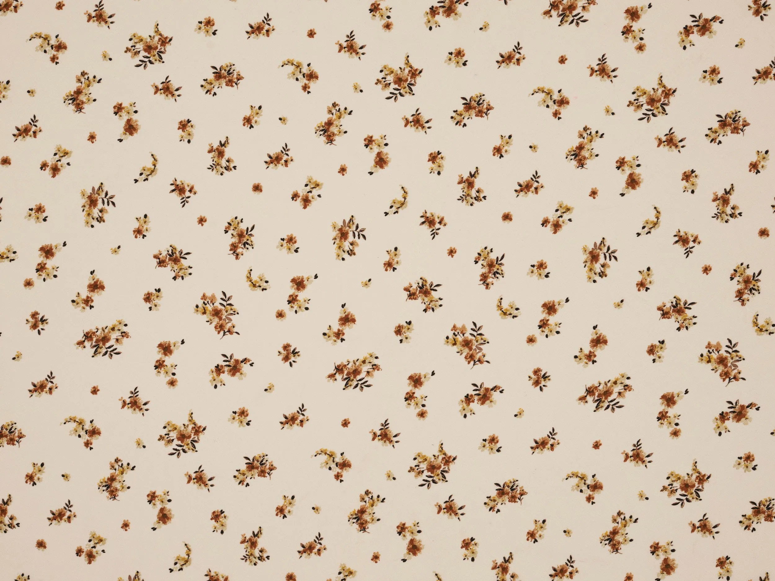 Dainty brown and yellow roses   pattern - georgette  fabric by the yard -