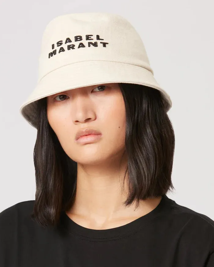 Isabel Marant Haley Hat in Ecru and Black
