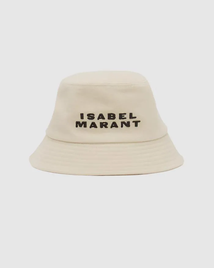 Isabel Marant Haley Hat in Ecru and Black