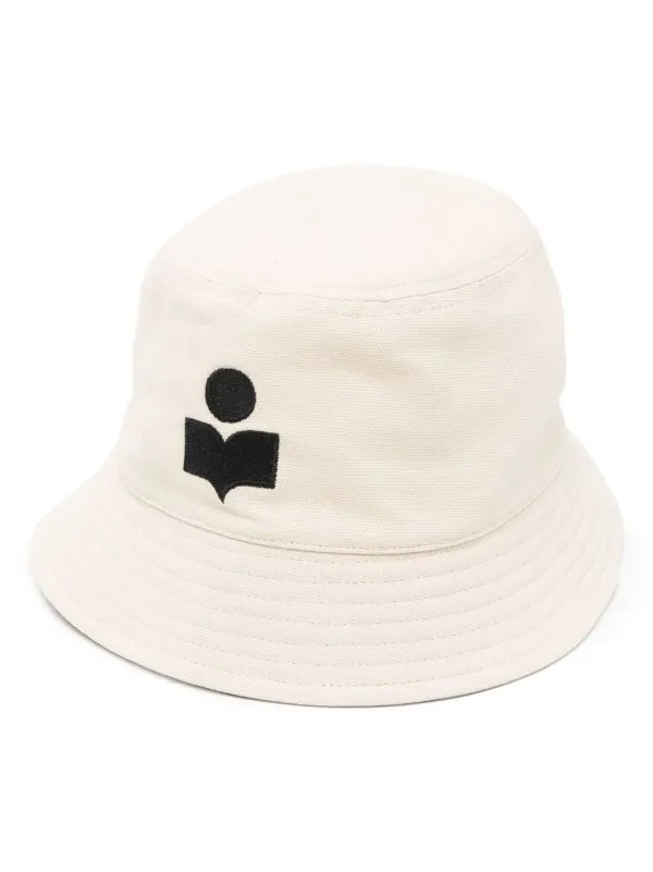 Isabel Marant Haley Hat Logo in Ecru and Black