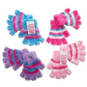 Ladies Fingerless Feather Touch Magic Gloves - Case of 12