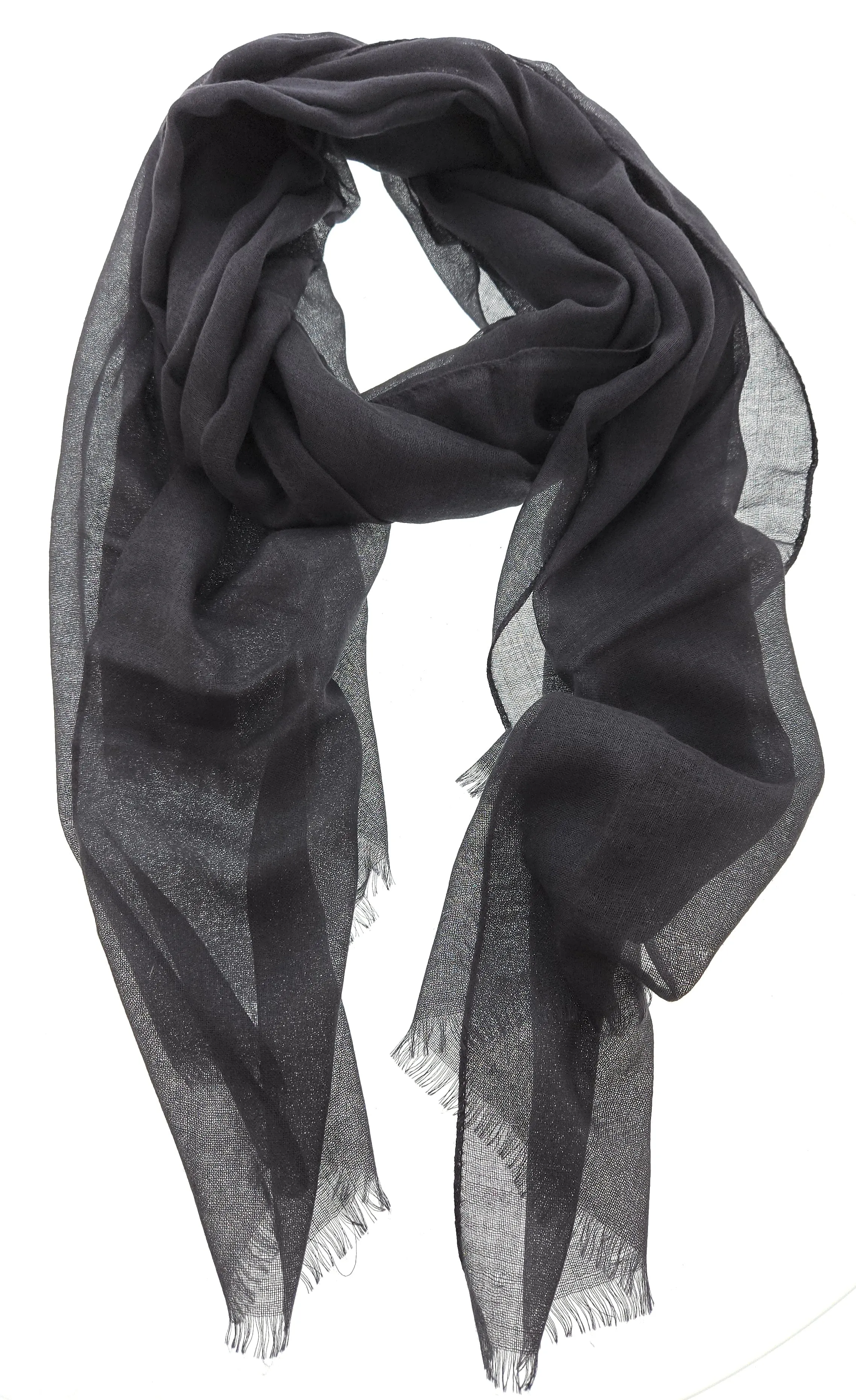 Lanvin Soft Luxurious Cashmere and Silk Teal Fringe Scarf