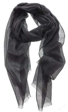 Lanvin Soft Luxurious Cashmere and Silk Teal Fringe Scarf