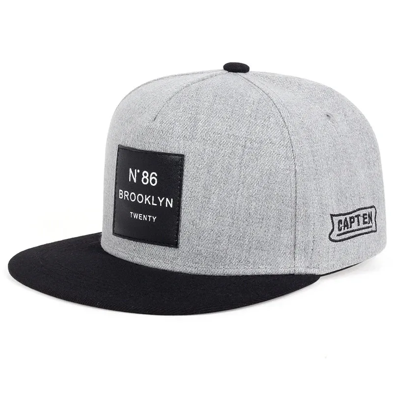 Men Women BROOKLYN Baseball cotton adjustable Snapback Hat Leather label N86 Hip Hop Caps Sun Hat Unisex Trucker Hats