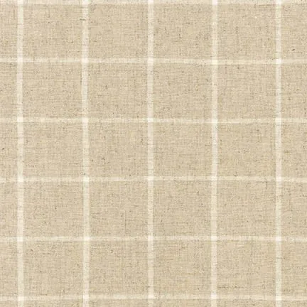 Men's Pre-Tied Bow Tie / Natural Linen Window Pane