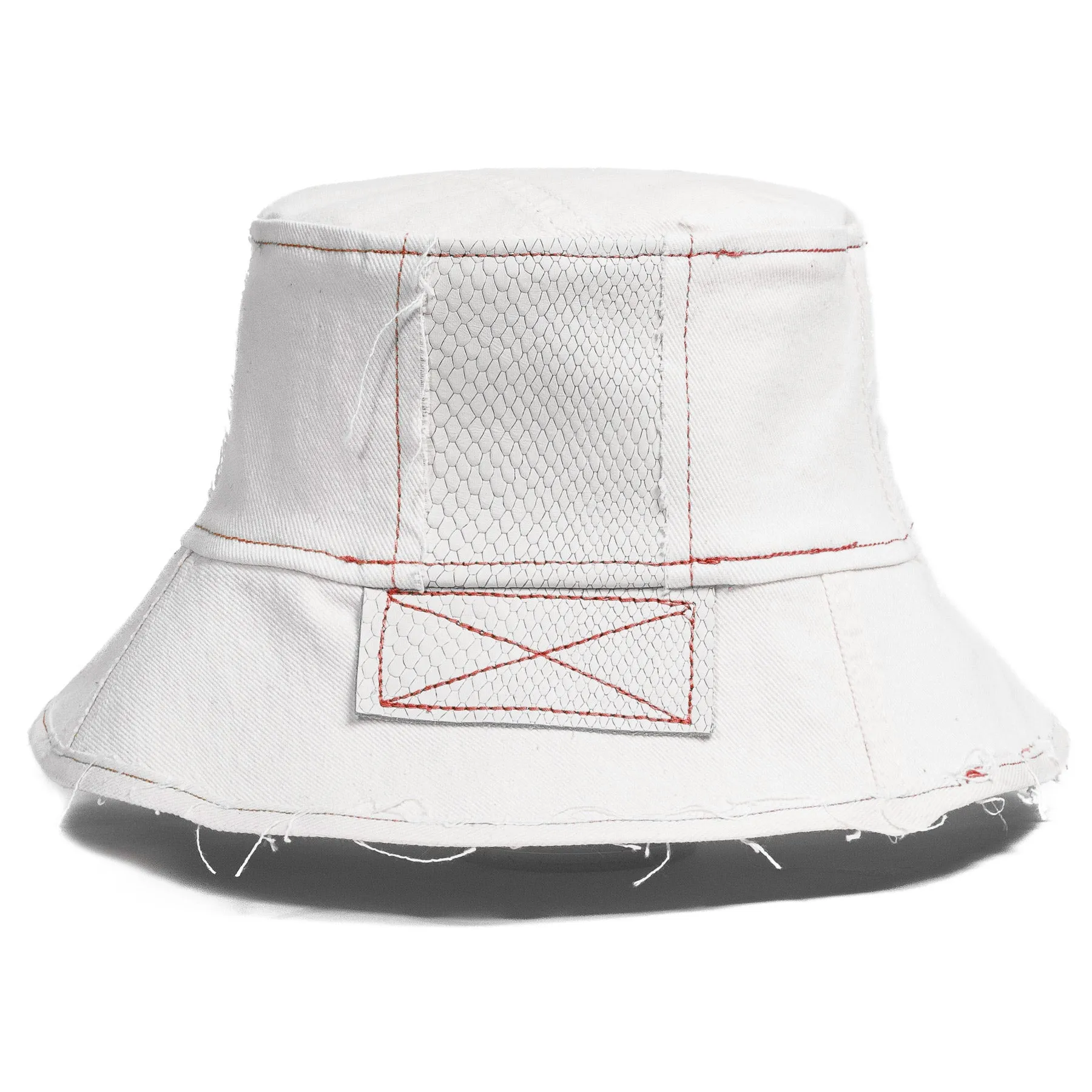 Mursaki Denim Chop Shop Bucket Hat - White/Snake