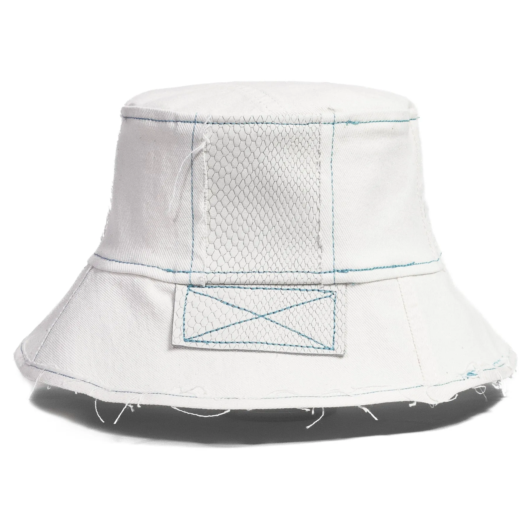 Mursaki Denim Chop Shop Bucket Hat - White/Snake