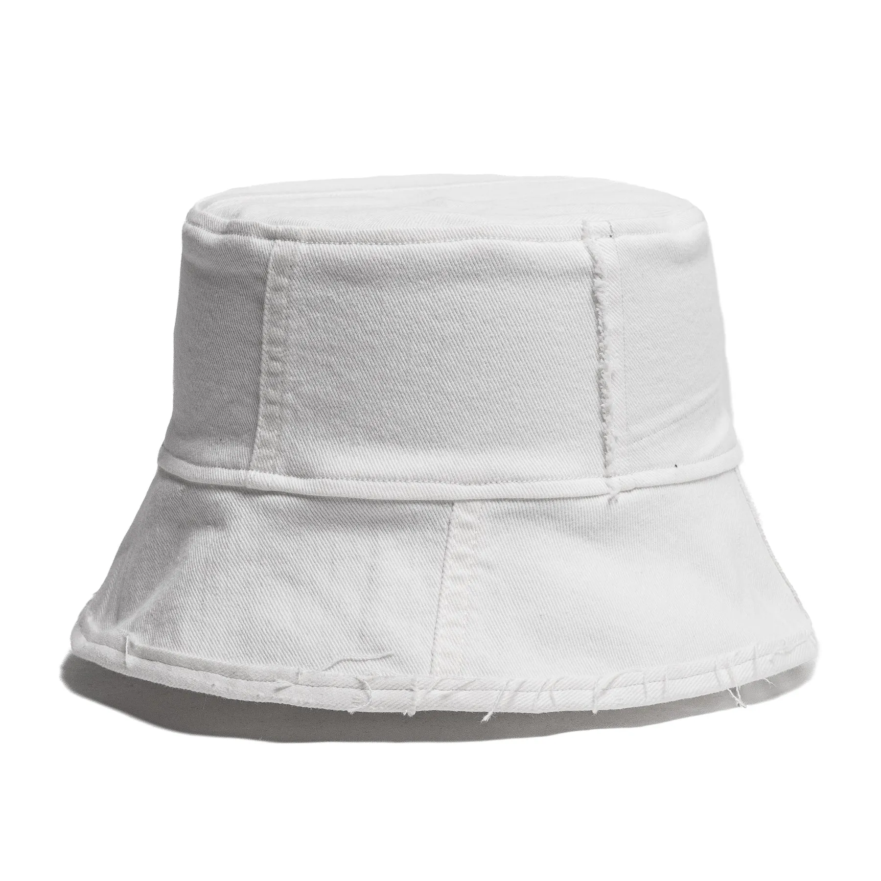 Mursaki Denim Raw Edge Bucket Hat - Albus(White)