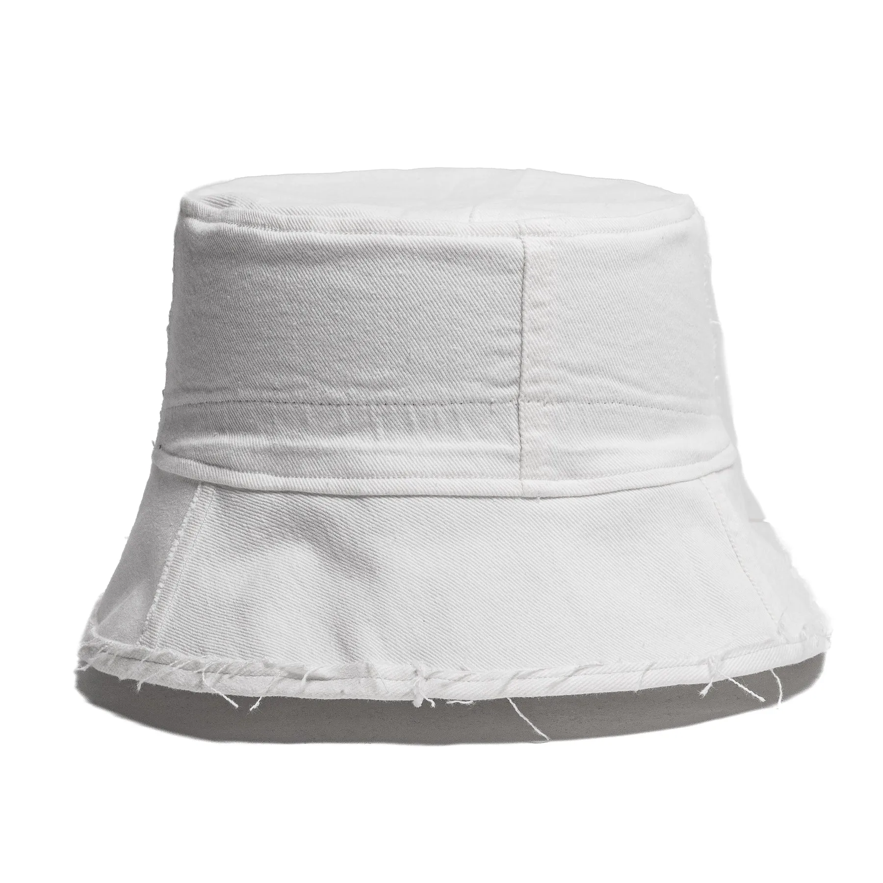 Mursaki Denim Raw Edge Bucket Hat - Albus(White)