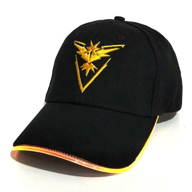 New LED Light Pokemon Go Cap Hat Team Valor Team Instinct Pokemon Baseball Cap for Women Mens