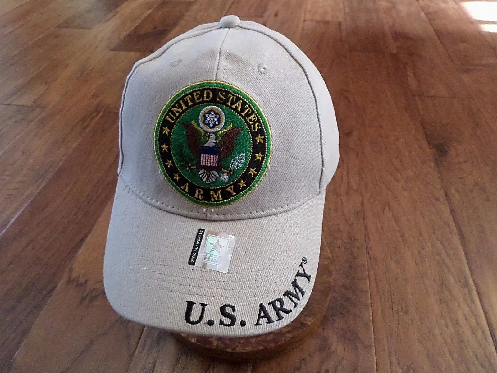 NEW U.S MILITARY ARMY LOGO EMBROIDERED KHAKI HAT CAP OFFICIAL LICENSED HATS