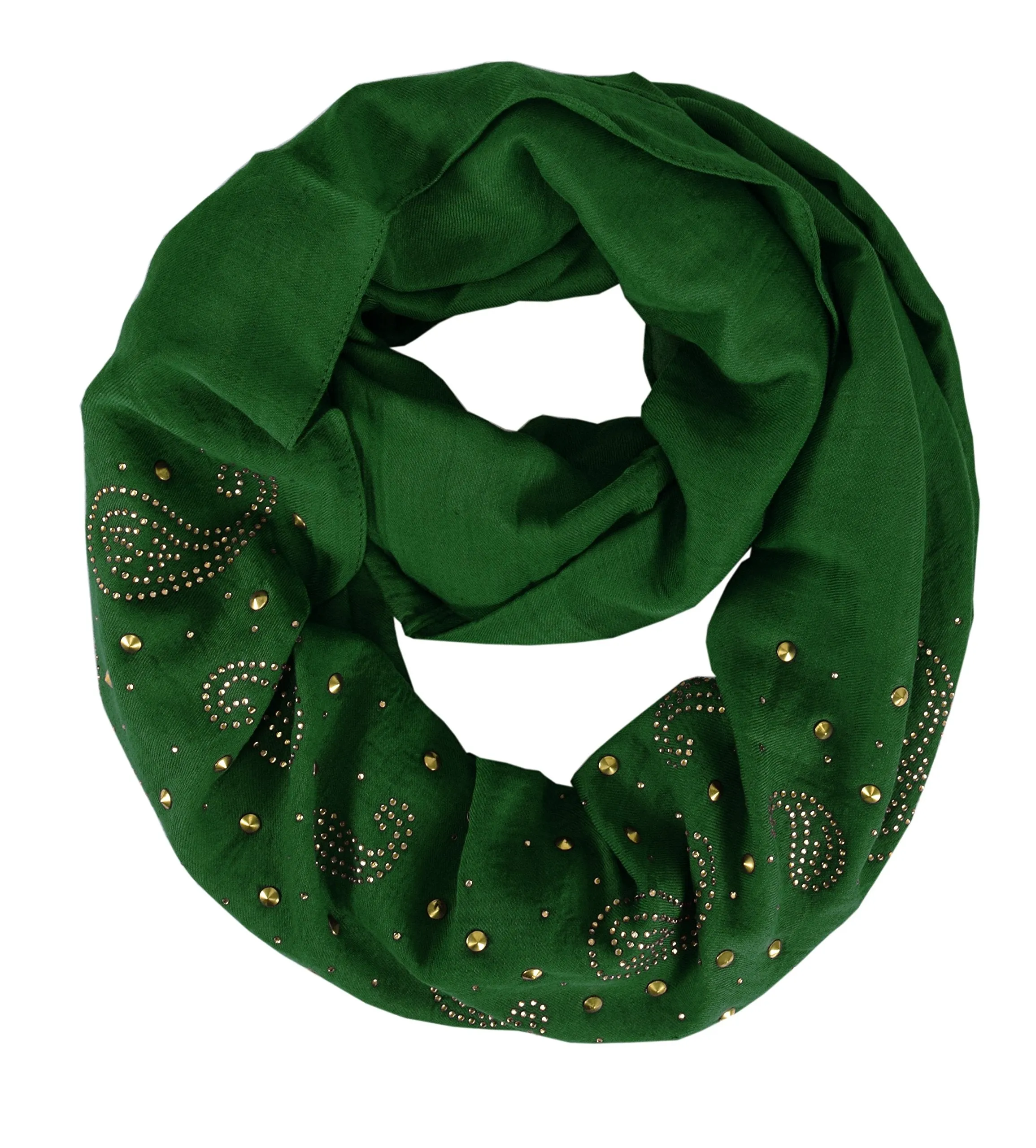 Vintage Embellished Paisley Sequin Infinity Scarf Circle Loop