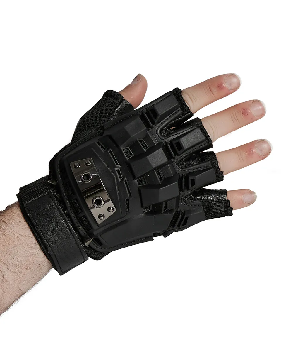 WS-698SSM Mens Apocalyptic Punk Tactical Armour Spiked Fingerless Gloves