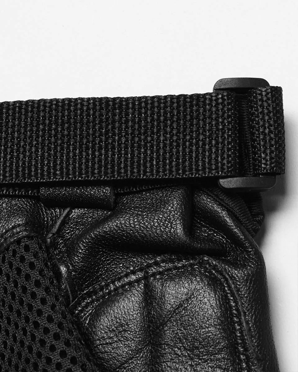 WS-698SSM Mens Apocalyptic Punk Tactical Armour Spiked Fingerless Gloves